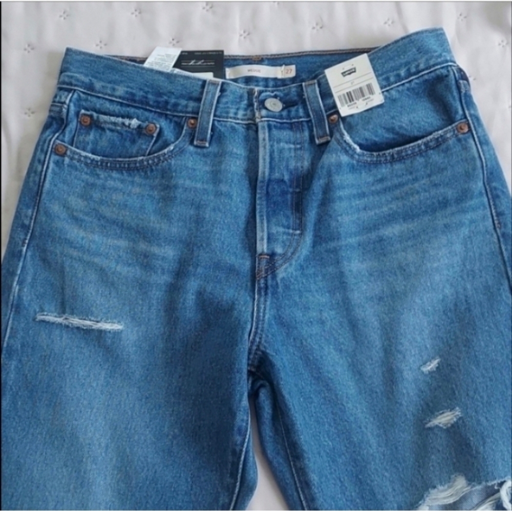 Levi's Wedgie Icon High Rise Athens Asleep Jeans  sz 27 - Picture 4 of 14